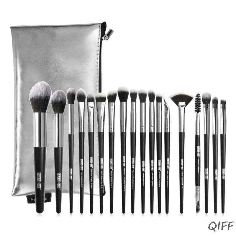 

18pcs Makeup Brushes Set Powder Foundation Eyeshadow Eyeliner Lip Brush Tool With Case