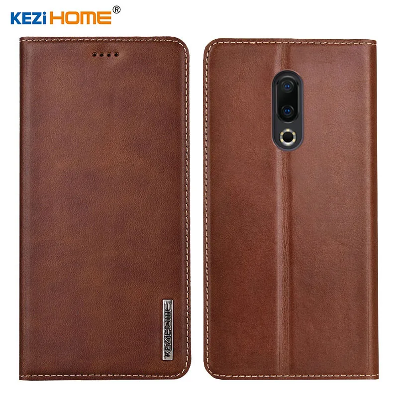 preço Caso para Meizu 16th 16 KEZiHOME Luxury Genuine Leather Flip Capa carteira para Meizu 16 Plus Phone cases