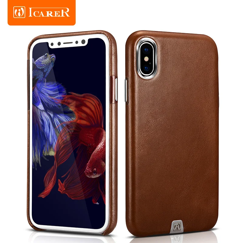 2020 новый оригинальный брендовый чехол icarer из натуральной кожи для iPhone X коровьей