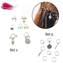 Плетение волос аксессуары бусины серебро золото волос оплетка дредлок бисера манжеты клип оплетка обод кольцо без свинца