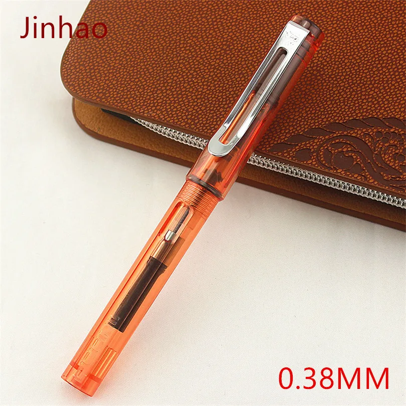 Jinhao 599 прозрачный цвет кофе Бизнес офис прекрасно перьевая ручка Студенты каллиграфия финансы Офис Ручка