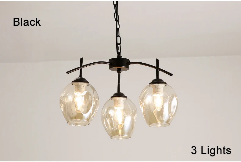 Современный светодиодный потолочный светильник для гостиной, спальни, креативного дома - Цвет абажура: 3 light black