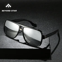 BEYONDSTAR 2019 Vintage Hombre polarizado plata espejo gafas polarizadas Iron Man Tony Stark gafas de sol Retro Lunette Soleil G2089