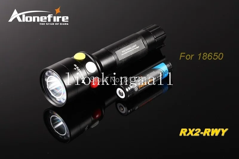 AloneFire RX2-RWY CREE XP-E Q5 светодиодный красный белый желтый свет Многофункциональный сигнальная лампа фонарик