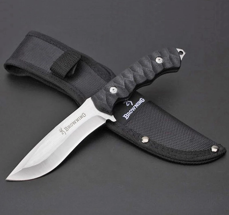 

Mengoing Browning 5Cr13Mov Steel Imitation G10 Handle Survival Fixed Blade Knife Outdoor Self-Defense Knives