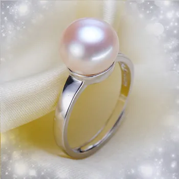 

New Classic Adjustable Rings Settings Women DIY Pearl Rings Jewelry Findings&Components 925 Silver Simple Design Rings Acc