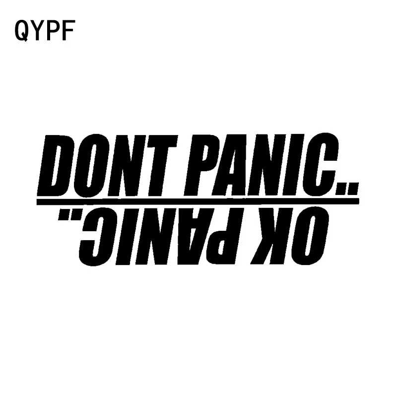 

QYPF 15.8cm*6.5cm Funny DONT PANIC Graphical Viny Car-styling Car Sticker Decal Black Silver C15-1192