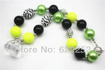 

10pcs Christmas Green Bubblegum Beaded Girl Bubblegum Chunky Necklace Tickle Me Couture CB195