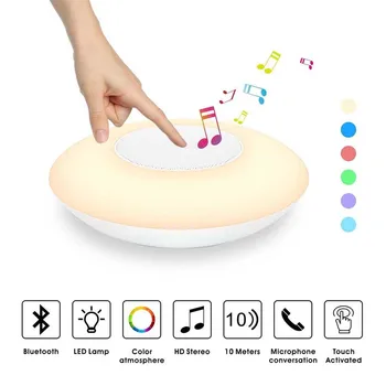 

Smart Touch Control Bluetooth Speaker Lamp Portable Colorful Dimmable led Night Light Hands-free Speakerphone Bedside Desk Lamp