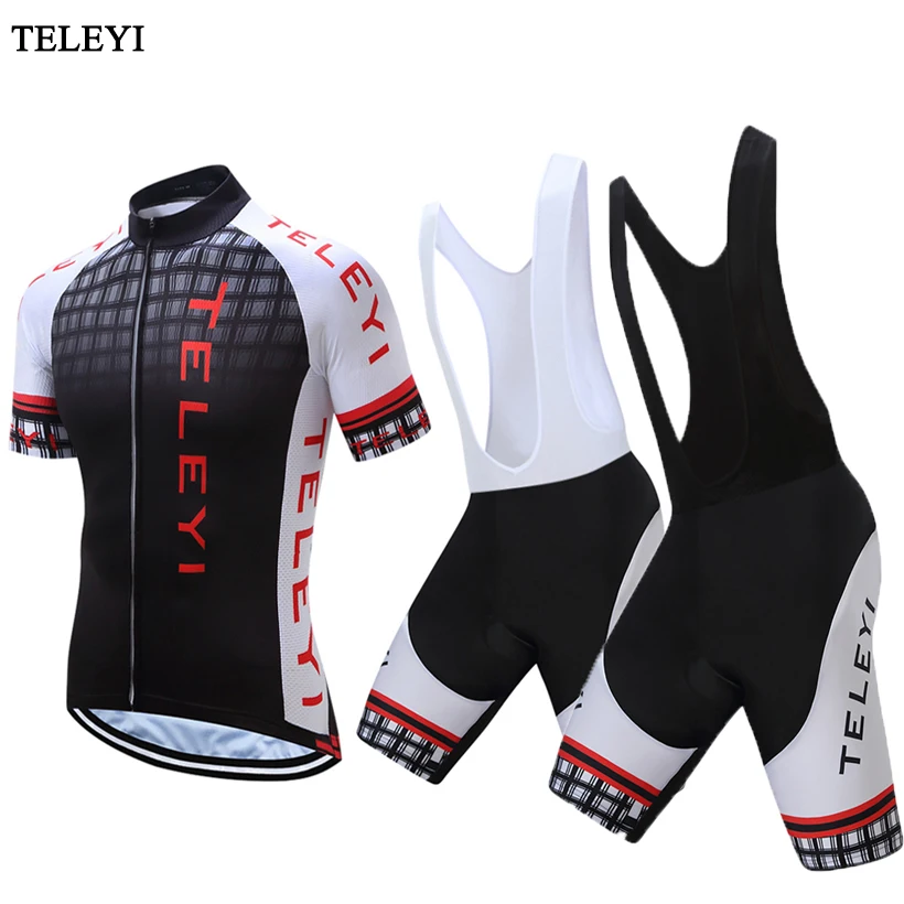 

TELEYI 2017 Cycling Clothing Racing Bicycle clothes Cycling Jersey Short Sleeve Bike Jersey bib shorts Suit Cycling Wear