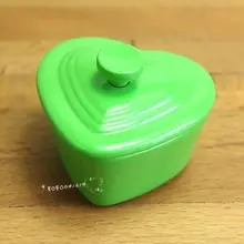 Кукольный домик миниатюра 1:12 Игрушка кухонный металлический зеленая в форме сердца горшок L3.2cm SPO323