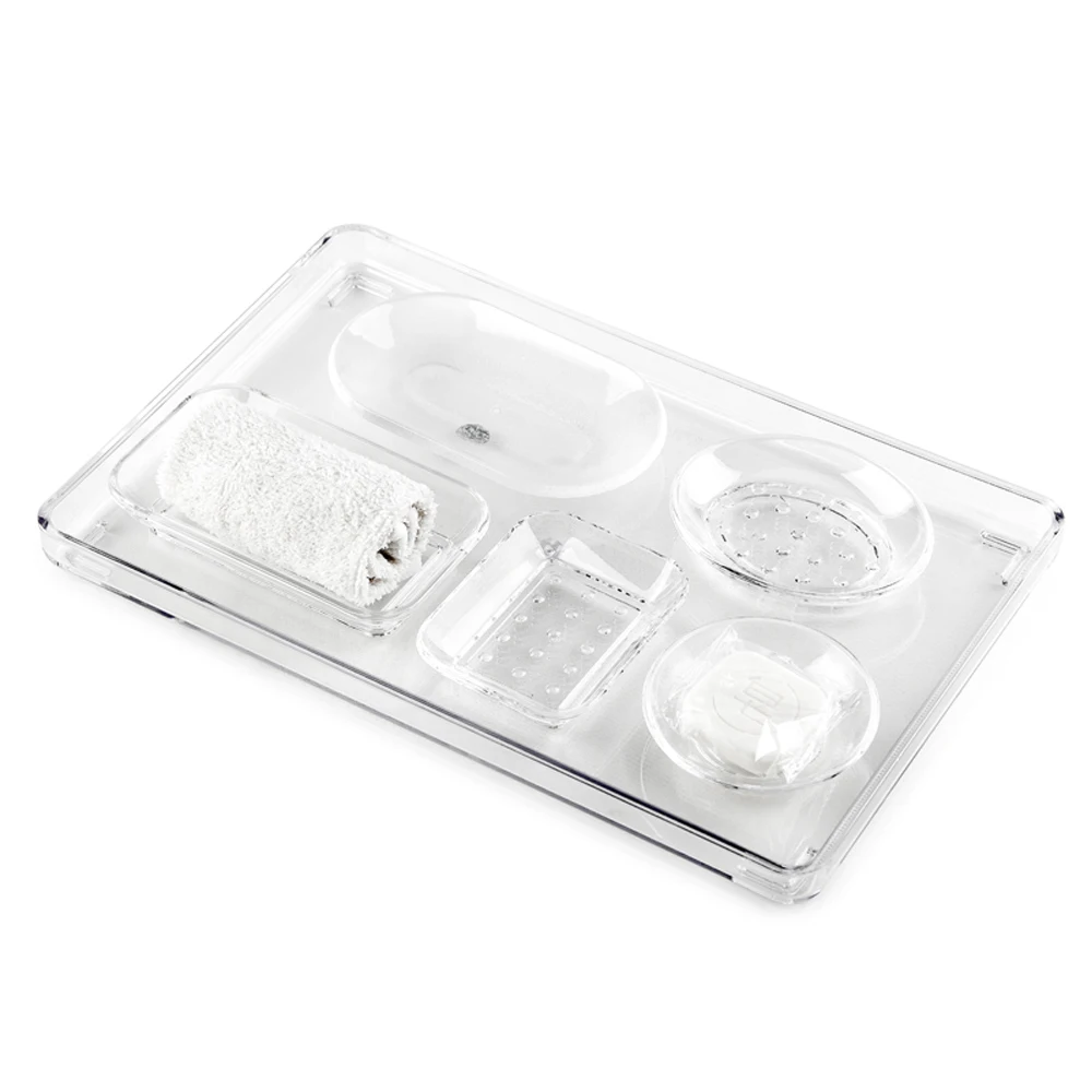 Recycled Acrylic Lucite Serving Trays, Large Size, Rectangle, Platter for Indoors and Outdoors Use, YAC006