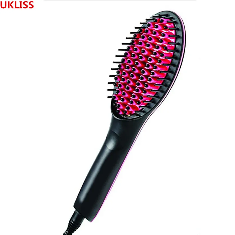 

Ceramic Hair Straightener Brush Fast Straightening hair Electric Comb Flat Iron LCD Display Digital Heating hair Brush