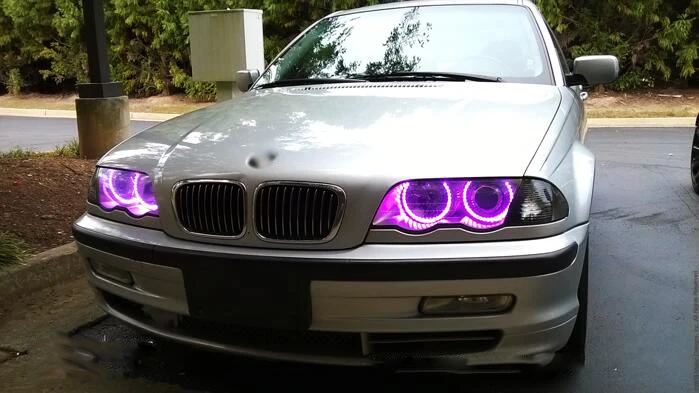 Anéis de Auréola para Mazda 3 2006 2007 Multi-color Led Angel Eyes Kit Rgb Luz Diurna Drl Mazda3 2002 2003 2004 2005 24 High Quality Automóveis e motos