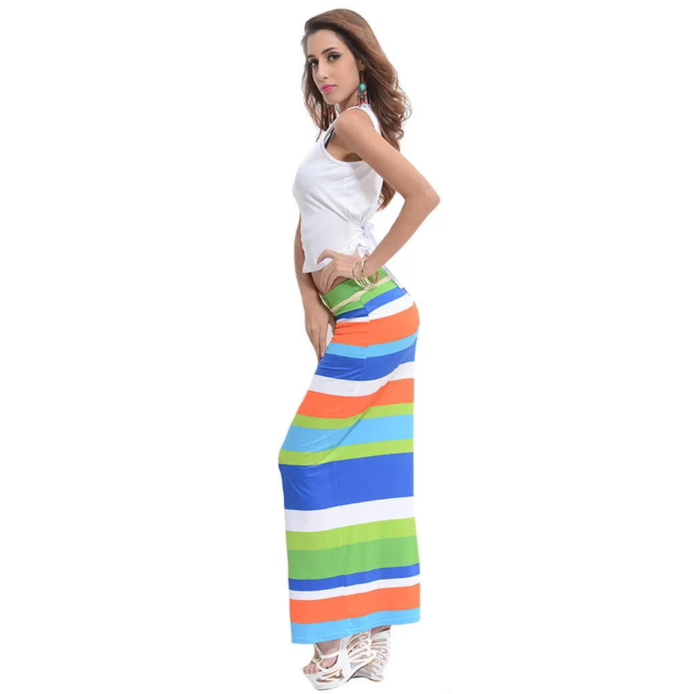 Two piece Beach Dress Women Summer Style Beach Boho Maxi Dress 2017 High Quality Brand Striped Print Long Dresses Feminine (9)