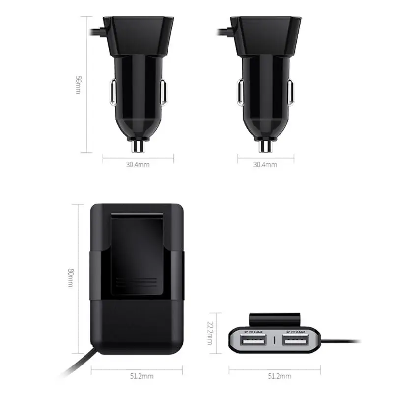 USB QC 3,0 автомобильного прикуривателя 4 USB зарядное устройство-разветвитель зарядки адаптеры питания для спинки сиденья мобильного телефона