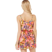 Europe and the United States 2017 summer new fashion sweet tropical rainforest flower print Summer dress c116