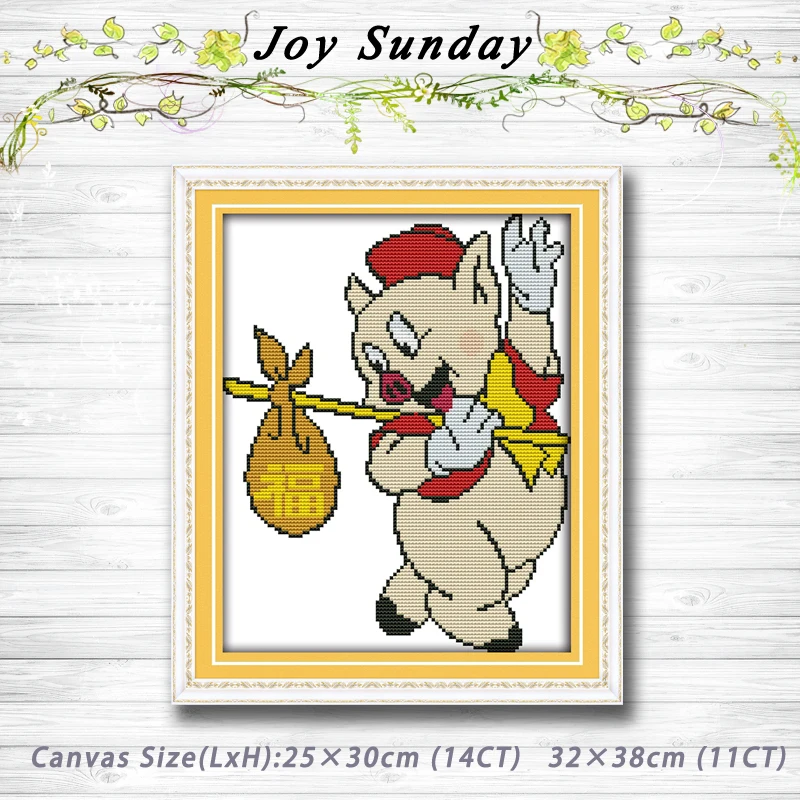 

Blessing Pig animal scenery painting dmc 14CT 11CT counted cross stitch kits embroidery set Needlework Set chinese cross stitch