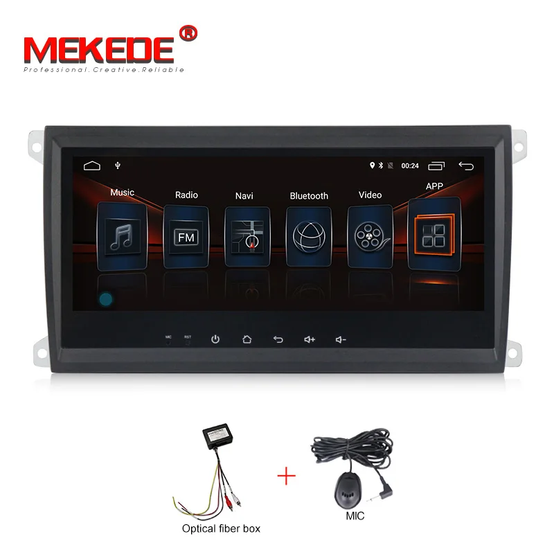 MEKEDE Android 7,1 Автомобильный мультимедийный плеер 2 din Автомобильный Радио gps для Porsche/Cayenne OBD2 микрофон Bluetooth USB DVR DAB Wifi - Цвет: dvdOptical fiber box