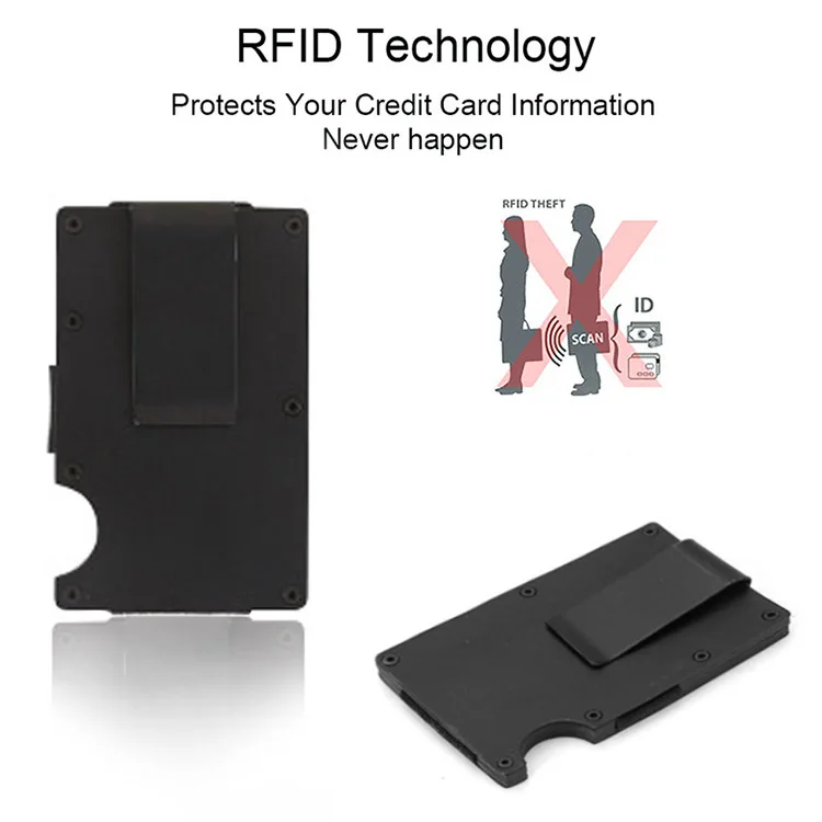 DIENQI тонкий алюминиевый металлический Анти RFID блокирующий держатель для карт, минималистичный кошелек для мужчин, Бизнес банк, id, держатель для карт, карманная сумка