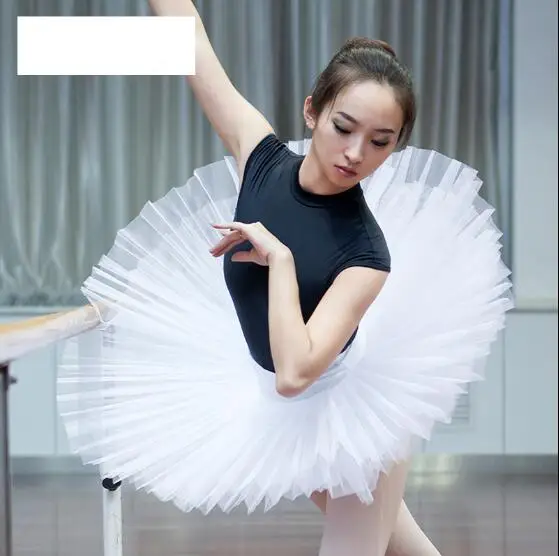 

Платье-пачка с лебедем и озером для девочек, балетная тренировочная Жесткая Юбка с 6 слоями, белый цвет, для выступлений на сцене