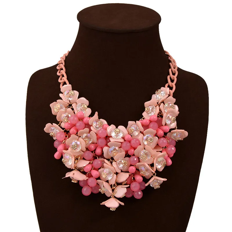 

2018 New Fashion Bohemian Flower Choker Necklace For Women Statement Colar Collier Valentine Party Weddings Flower Necklace Gift