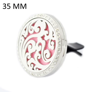 

35mm Stainless Steel rhinestone crystal lucky cloud car essential oil aroma diffuser perfume locket vent clip