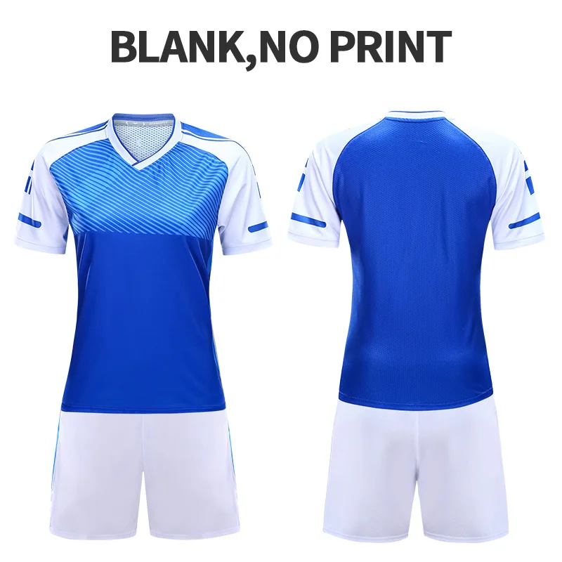 Футбольная форма для взрослых Survetement, футбольные майки для девочек, полиэстер, тренировочная футболка для команды, быстросохнущая Спортивная одежда на заказ - Цвет: blue