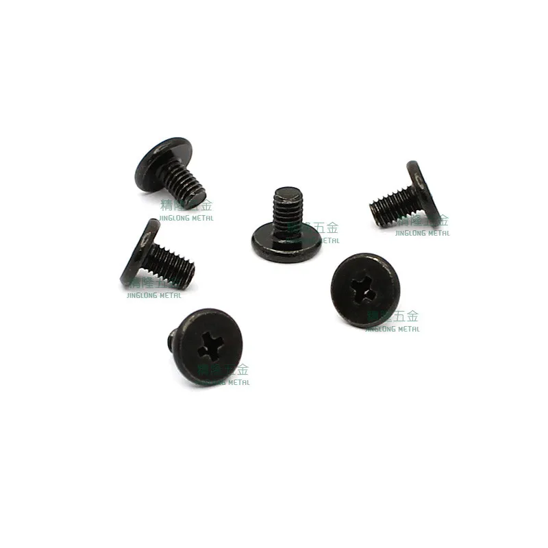 

500pcs/lot M2*2/2.5/3/4/5/7/8/9/10 Head 3.3*0.3 Flat thin head (wafer head) phillips machine screw steel black zinc/nylok CM2