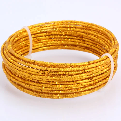 OLINGART 5M/lot 2.0mm Strip Pattern Aluminum wire gold soft craft versatile metal wire necklace DIY Handmade jewelry making CT 2mm Deep Gold 5M