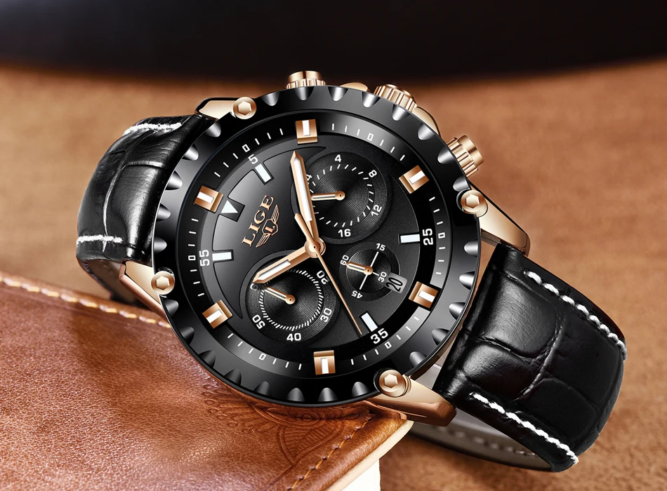 LIGE мужские s часы лучший бренд класса люкс кварцевые золотые часы мужские повседневные кожаные военные водонепроницаемые спортивные наручные часы Relogio Masculino