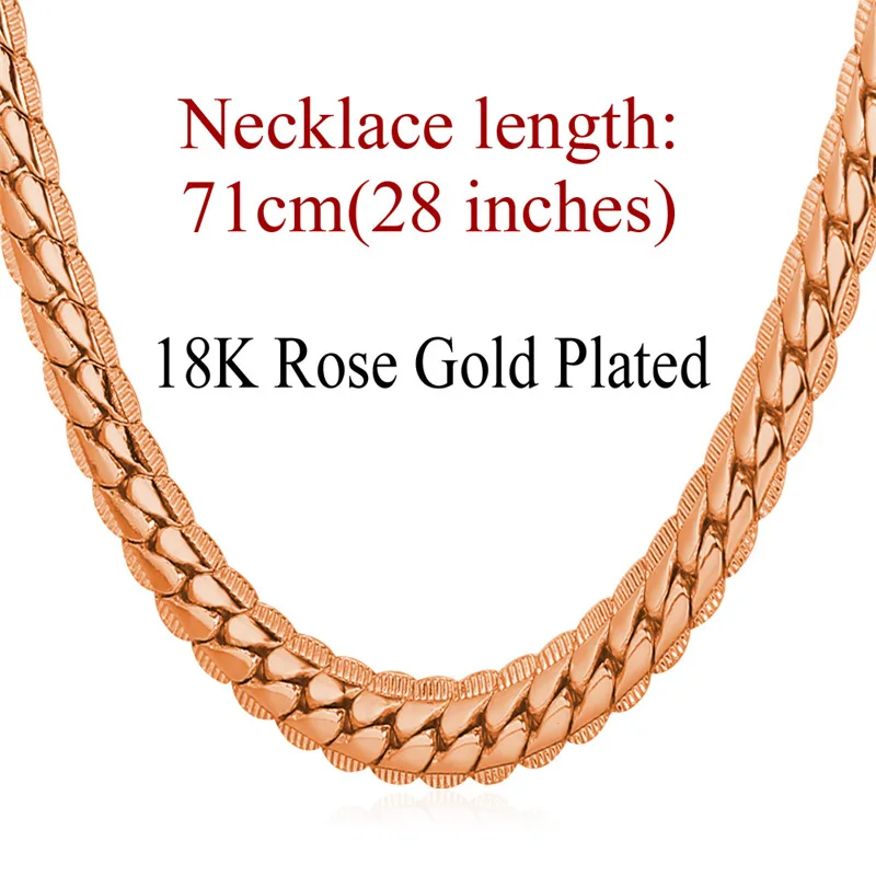 Мужское ожерелье в стиле панк, Черное золото, кубинское ожерелье s, мужское Ожерелье t, ювелирные изделия N739G - Окраска металла: rose gold plated28in