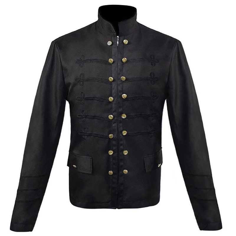 

Man Cardigan Zipper Coat Christian Medieval Knight Purim Victorian Gothic Style Jacket Solid Color Male Carnival Clothes C47279A