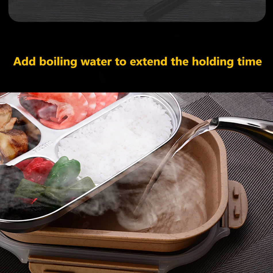 ONEUP stainless steel Lunch box Eco-friendly Wheat Straw Food container with cutlery Bento Box With Compartments Microwavable 7