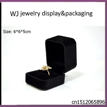 

Portable 12pcs Expositores Jewelry Storae Boxes Organizer for Gift Ring Jewellery Packaging Case Black Velvet Caixa De Presente
