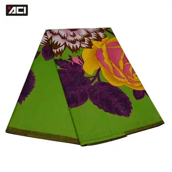 

ACI 100% Polyester African Wax Print Fabric Ankara Wax 6 Yards/Piece New Fashion Tissu Africain Batik Nigeria Wax Sewing Fabric