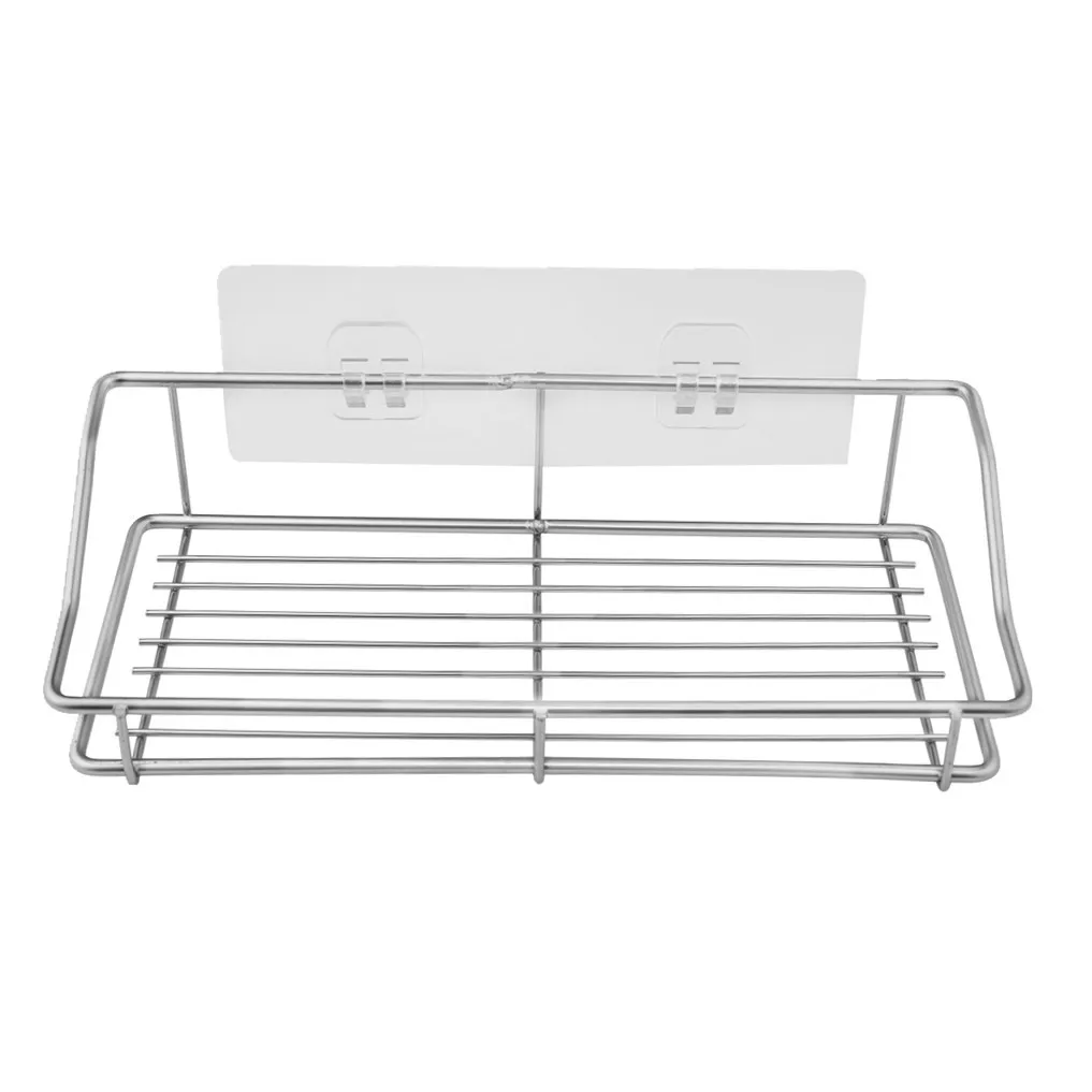 

Stainless Steel Storage Rack Punch-free Rack Bathroom Kitchen Sundries Racks Saving Space Shelves Corner Shower Storage Rack