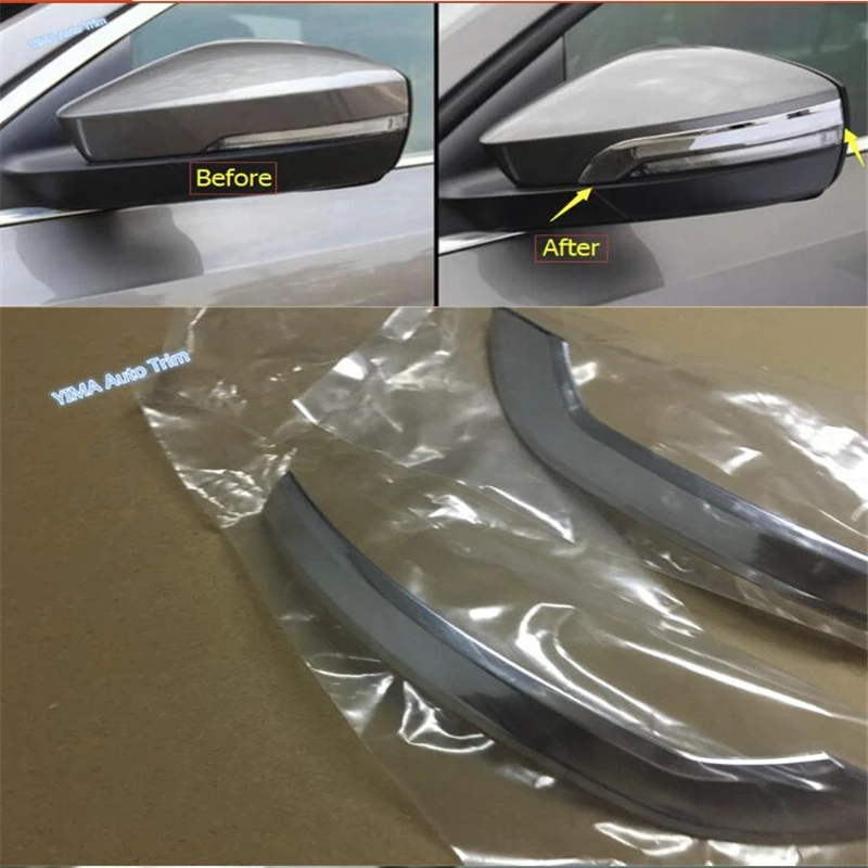 

Lapetus Car Styling Chrome Side Door Rearview Mirror Strip Cover Trim 2 Pcs / Set Fit For Skoda Octavia MK3 A7 2015 2016 2017