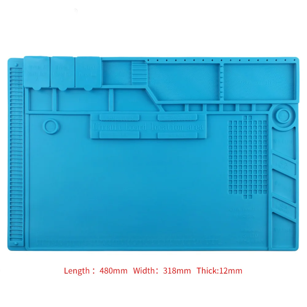 UANME 32x48cm Heat Insulation Silicone Pad Desk Mat Maintenance Platform for BGA Soldering Repair Station with Magnetic Section UANME 32x48cm Heat Insulation Silicone Pad Desk Mat Maintenance Platform for BGA Soldering Repair Station with Magnetic Section