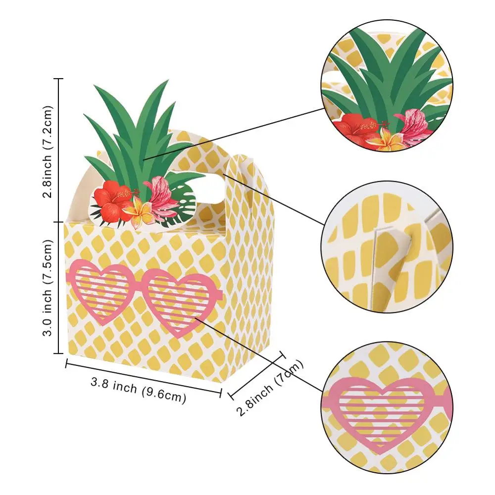 OurWarm 30 шт. ананас арбуз коробки для конфет летняя Подарочная коробка для вечеринки день рождения, детский душ свадебный Декор Гавайские вечерние принадлежности