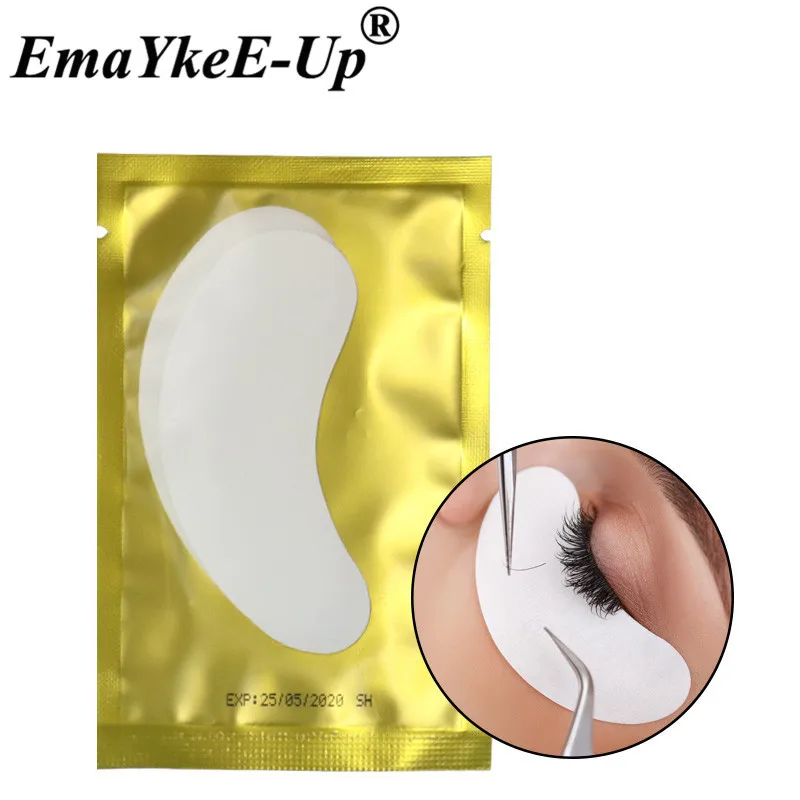 50 PairsPack Gold Women Under Eye Pads Patches Eyelash Extension Eye Lash Paper Stickers Patches Application Make Up Tools      (2)