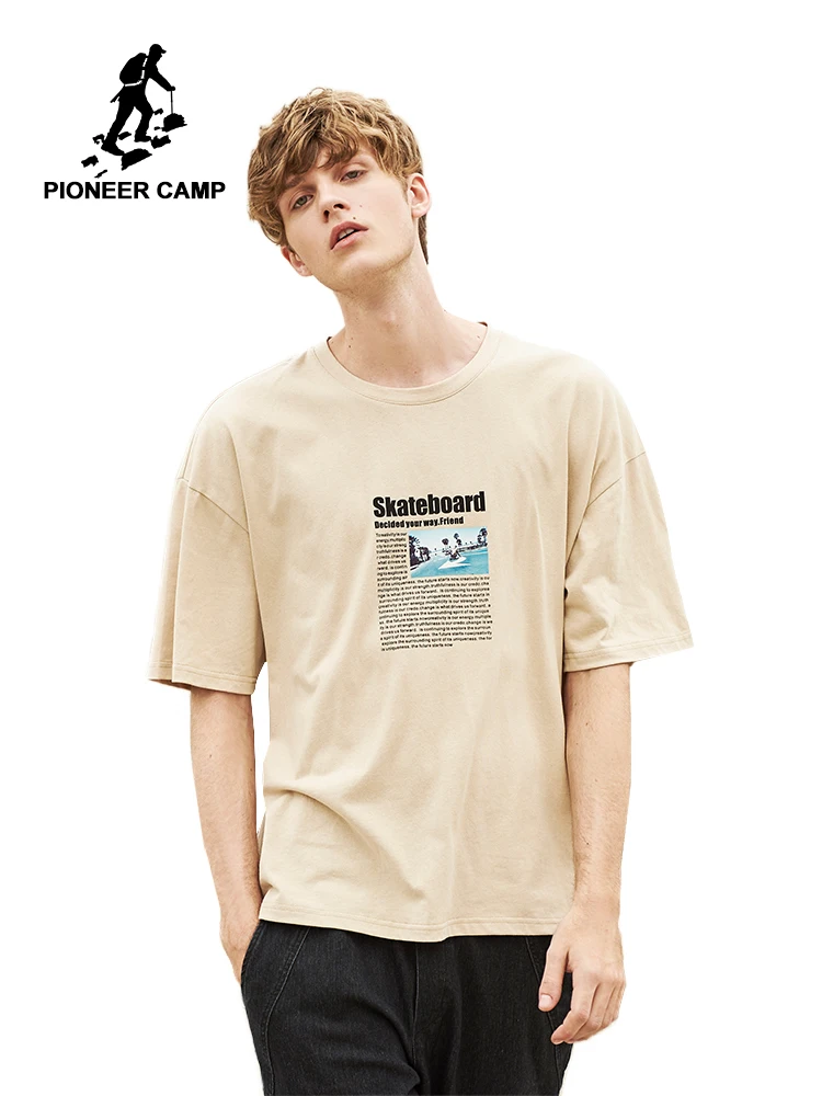 Футболка Pioneer Camp в стиле Харадзюку Мужская футболка для скейтборда уличная из