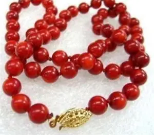 Ожерелье из натуральных 8 мм красных морских кораллов|bead necklace|necklace necklacecoral bead necklace