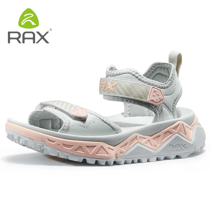 RAX/мужские спортивные сандалии; летние пляжные сандалии для улицы; Мужская водонепроницаемая обувь для треккинга; Мужская обувь для верховой езды; женская обувь для рыбалки; быстрая обувь - Цвет: grey  red women