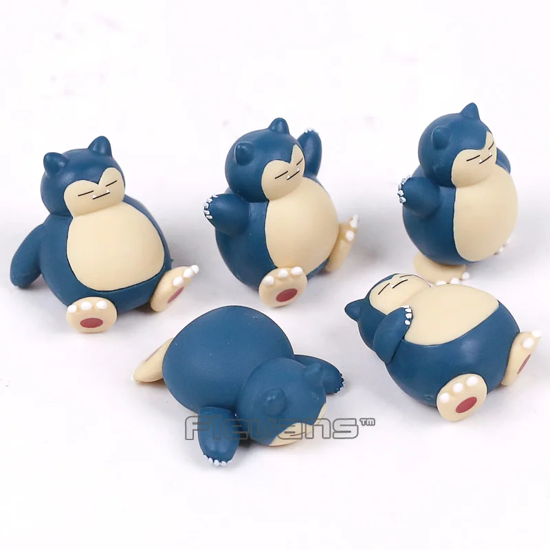 Мультфильм Монстр Snorlax мини ПВХ Фигурки игрушки Рождество подарок на день рождения для детей 5 шт./компл. 4 см