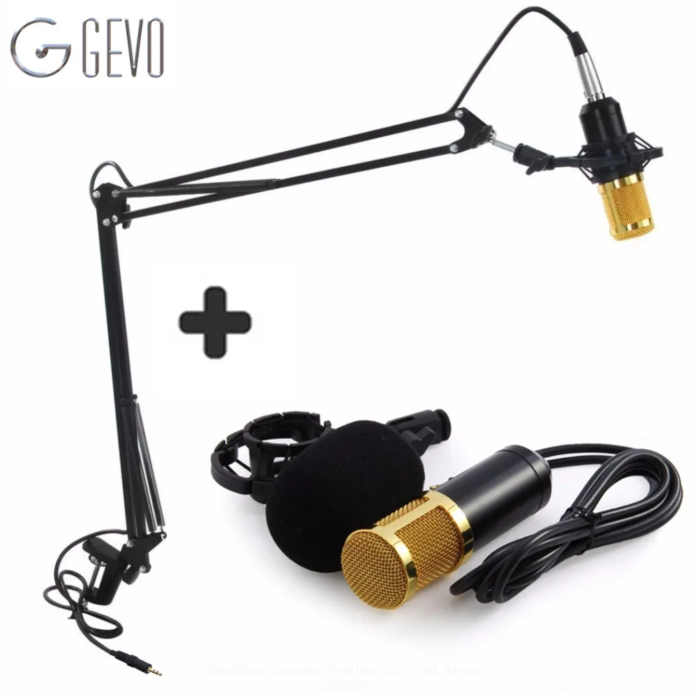 

GEVO BM-800 Professional 3.5mm Wired Sound Recording Condenser Microphone bm800 NB-35 Microphone Stand For Computer Studios PC