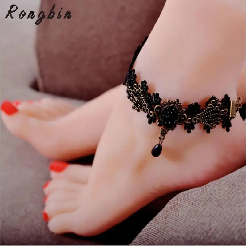 Anklets For Women Handmade Gothic Black Vintage Lace Women Anklets Diy Belt Gift Women Accessories Gothic Party Jewelry Anklets For Women Handmade Gothic Black Vintage Lace Women Anklets Diy Belt Gift Women Accessories Gothic Party Jewelry