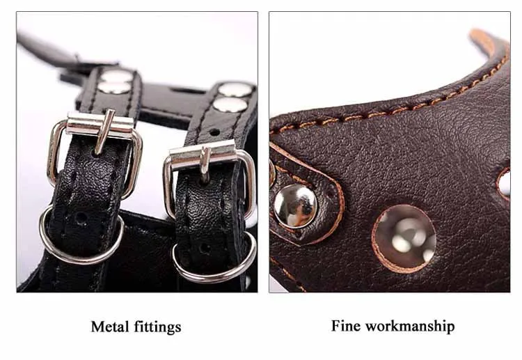Luxury Leather Pet Dog Muzzle Adjustable Dog Mask Muzzle Grooming for Small large Dogs Anti Bite Safety and Breathable8