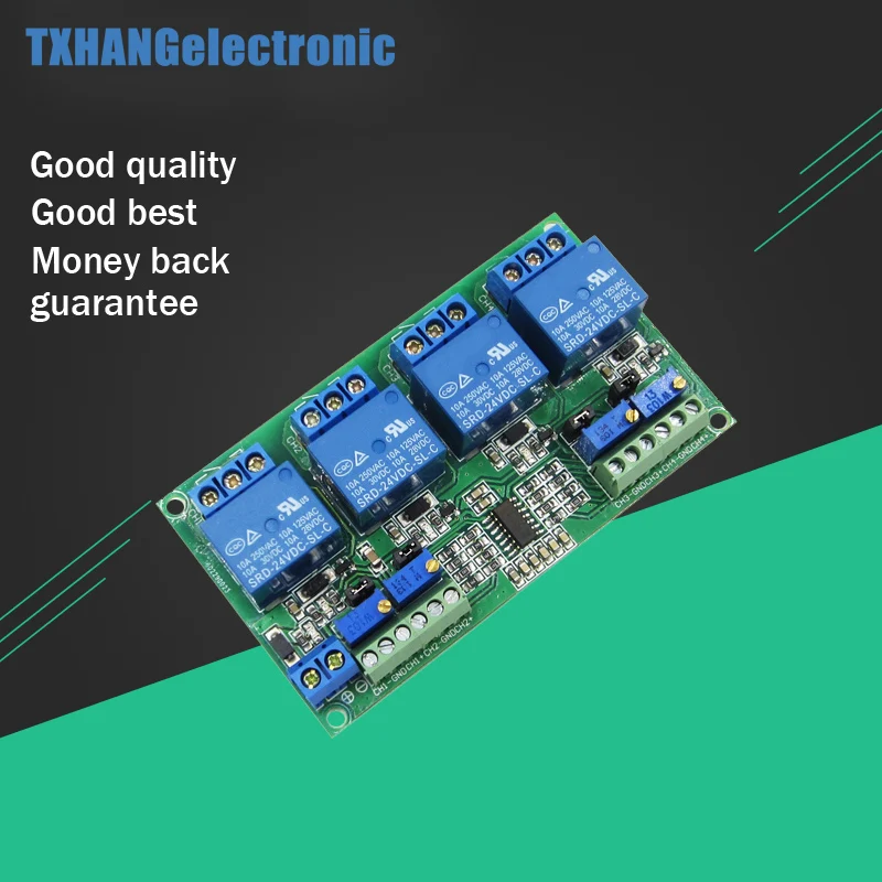 

DC 24V 4 Channel Voltage Comparator Stable LM393 Comparator Module