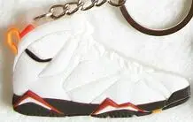 Мини Силиконовый Jordan 7 брелок сумка Шарм для женщин мужчин детей брелок подарки тапки держатель для ключей кулон аксессуары брелок на ключи в виде обуви - Цвет: Photo Color10